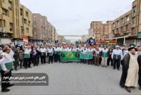 گزارش تصویری|جلوه‌ای معنوی از  حضورخادمیاران کانون های خدمت رضوی اهواز  در راهپیمایی یوالله22 بهمن